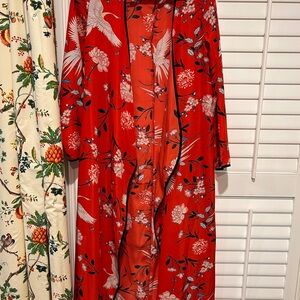 Red Floral Kimono Robe